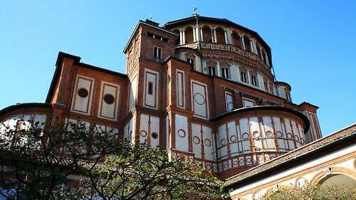 Kostel Panny Marie Milostivé v Milánu (Chiesa di Santa Maria delle Grazie di Milano): domov fresky Poslední večeře od Leonarda da Vinci a hrobka rodiny Sforzů Kostel Panny Marie Milostivé v Milánu