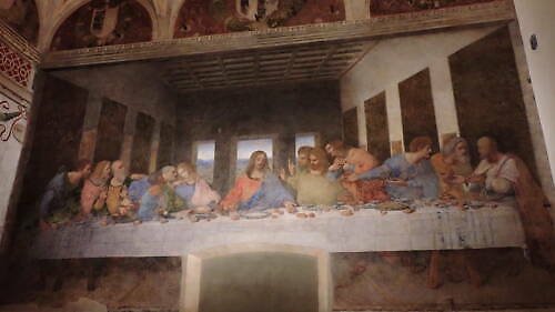 Kostel Panny Marie Milostivé v Milánu (Chiesa di Santa Maria delle Grazie di Milano): domov fresky Poslední večeře od Leonarda da Vinci a hrobka rodiny Sforzů Kostel Panny Marie Milostivé v Milánu