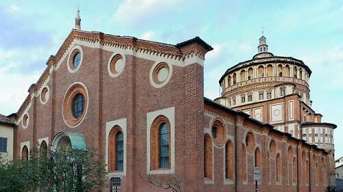 Kostel Panny Marie Milostivé v Milánu (Chiesa di Santa Maria delle Grazie di Milano): domov fresky Poslední večeře od Leonarda da Vinci a hrobka rodiny Sforzů Kostel Panny Marie Milostivé v Milánu