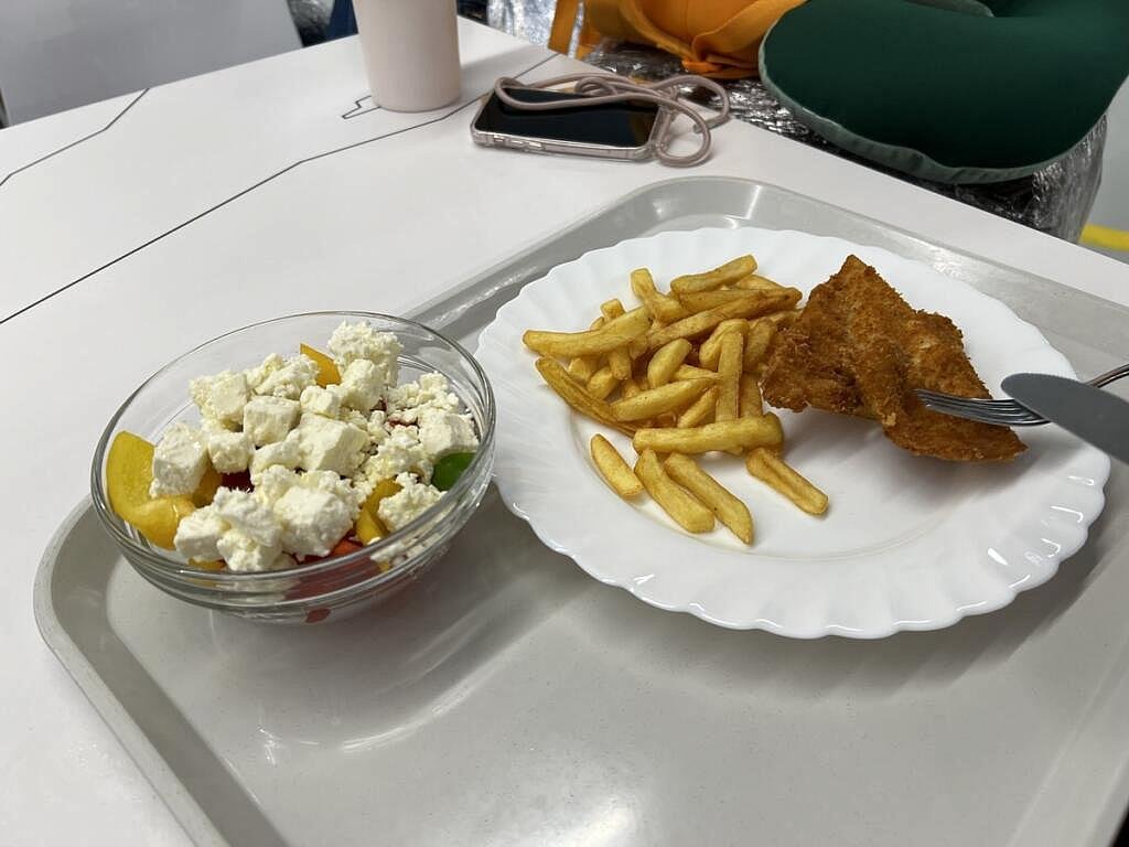 Kde jsme se v Praze na letišti najedli levně: za jídlo i pití jsme dali 190 Kč, pivo vyšlo na 50 korun letiste praha restaurace runway rizek hranolky